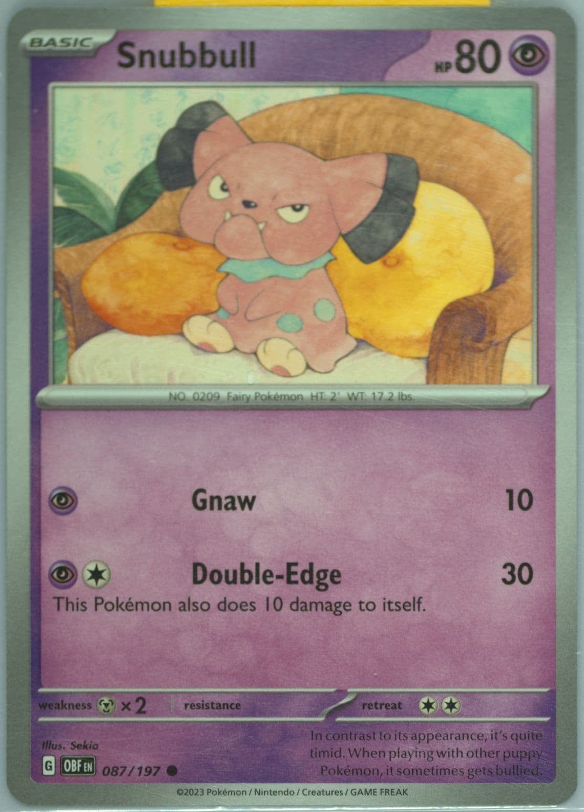 Snubbull (087) 2023 Pokemon Obf EN-Obsidian Flames