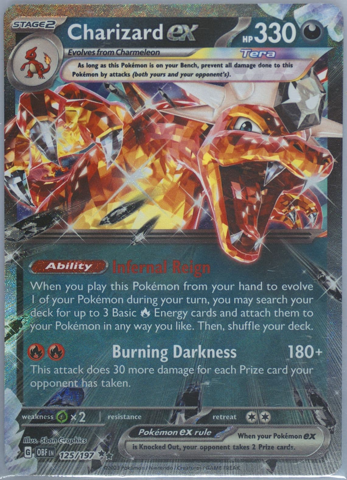 Charizard EX (125) 2023 Pokemon Obf EN-Obsidian Flames