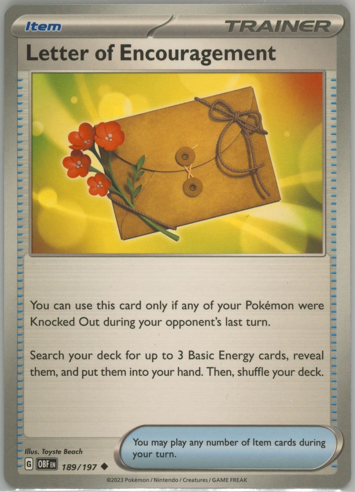 Letter of Encouragement (189) 2023 Pokemon Obf EN-Obsidian Flames