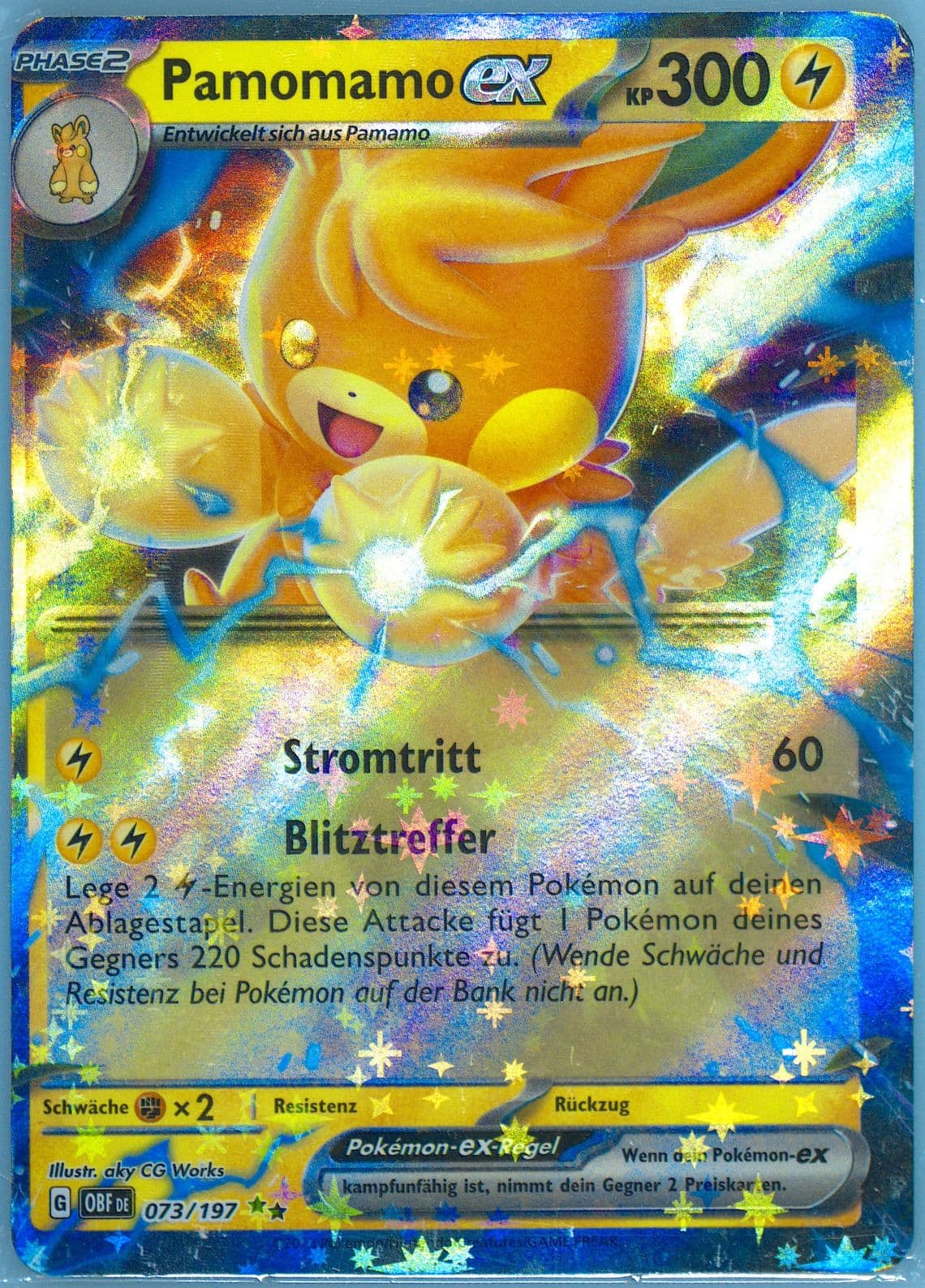 Pawmot EX (073) 2023 Pokemon German Obf de-Obsidian Flames