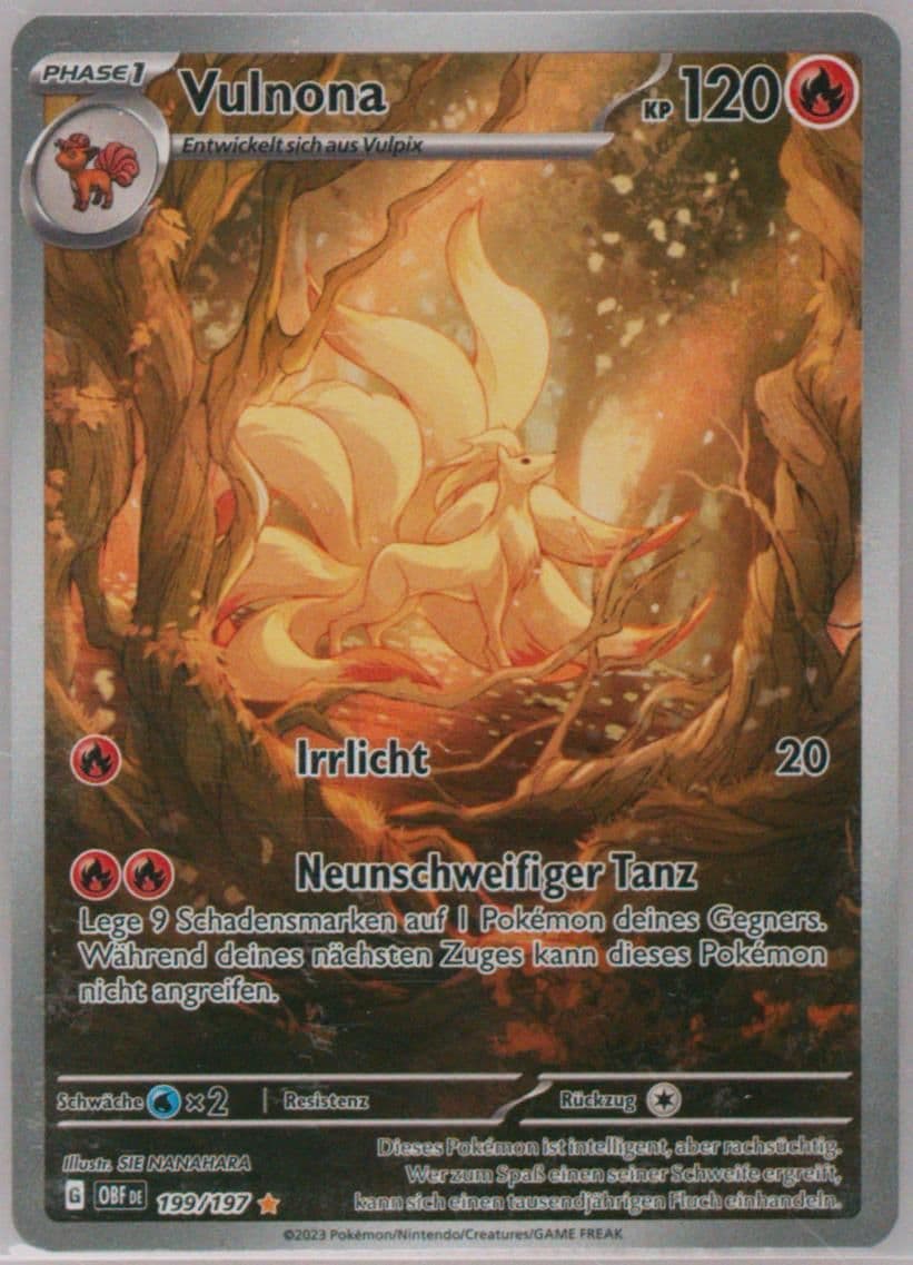 Ninetales Illustration Rare (199) 2023 Pokemon German Obf de-Obsidian Flames