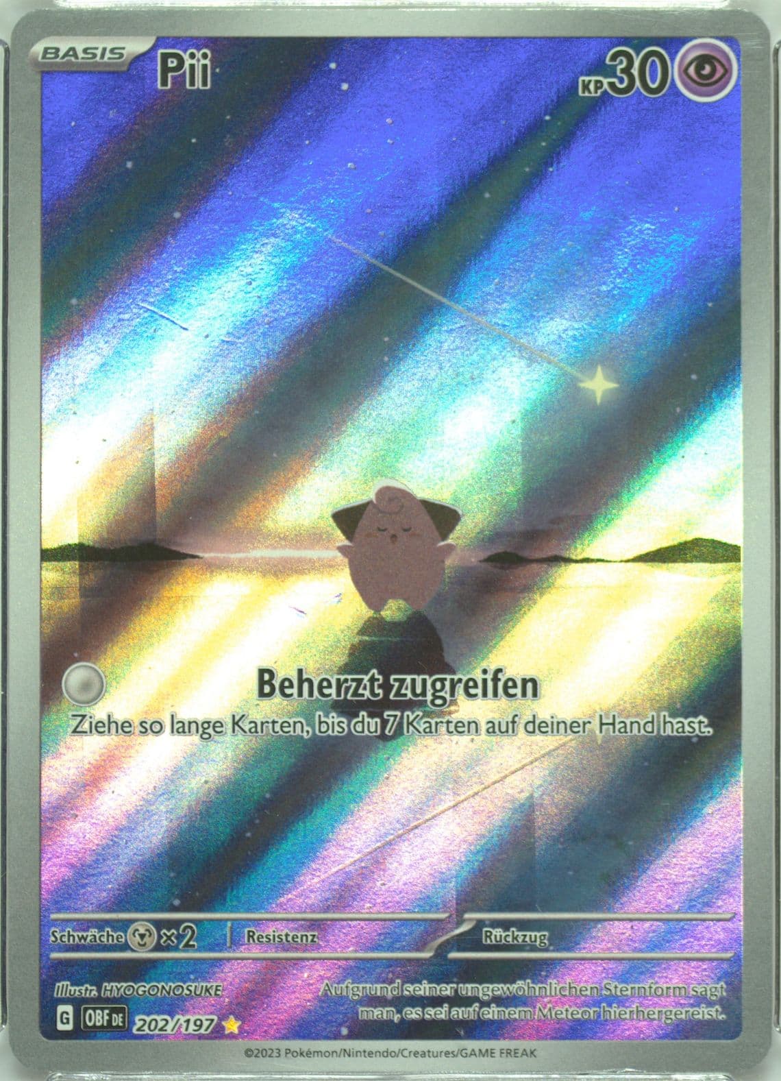Cleffa Illustration Rare (202) 2023 Pokemon German Obf de-Obsidian Flames
