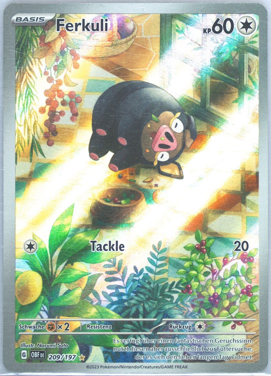 Lechonk Illustration Rare (209) 2023 Pokemon German Obf de-Obsidian Flames