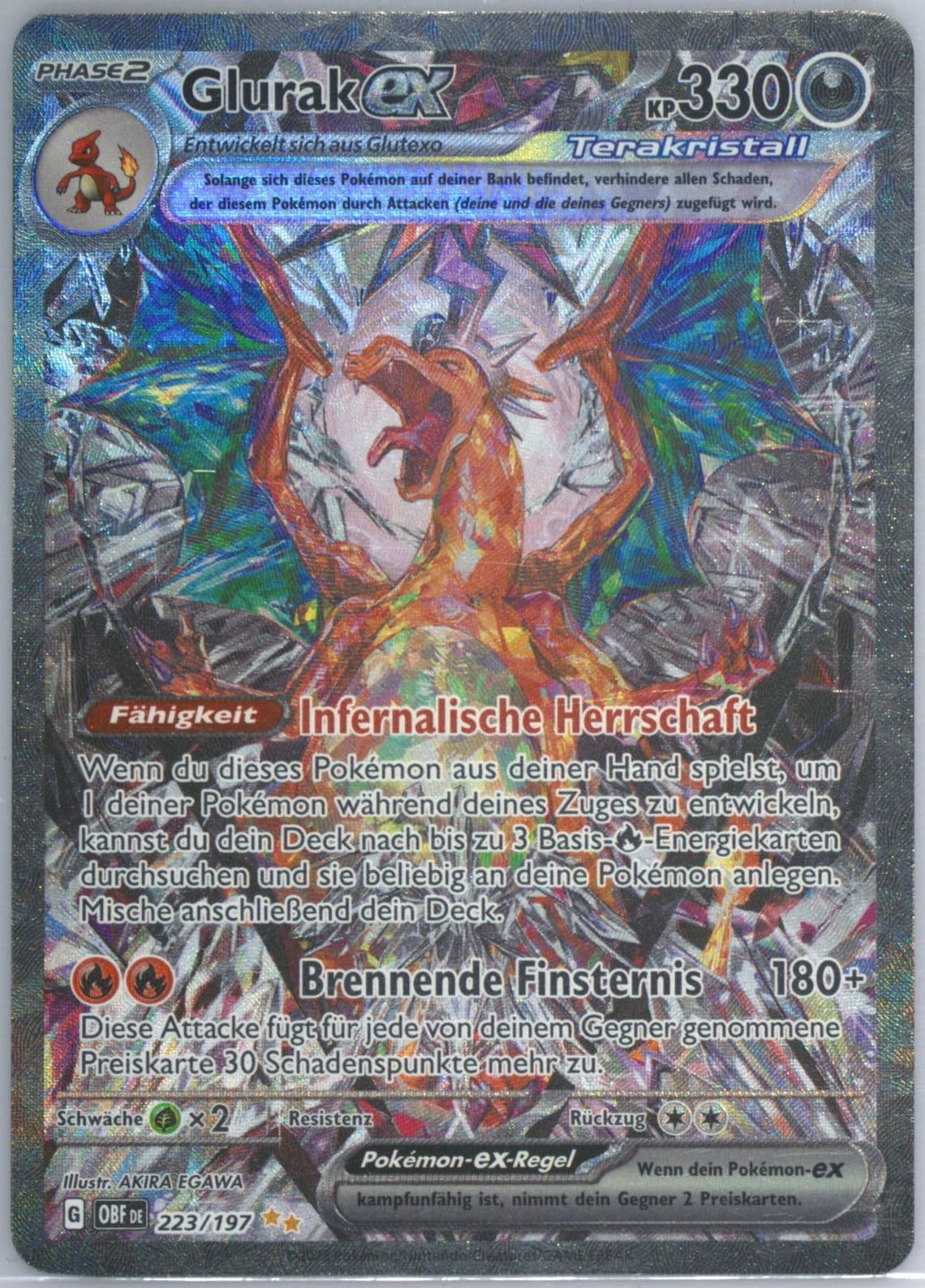 Charizard EX Special Illustration Rare (223) 2023 Pokemon German Obf de-Obsidian Flames