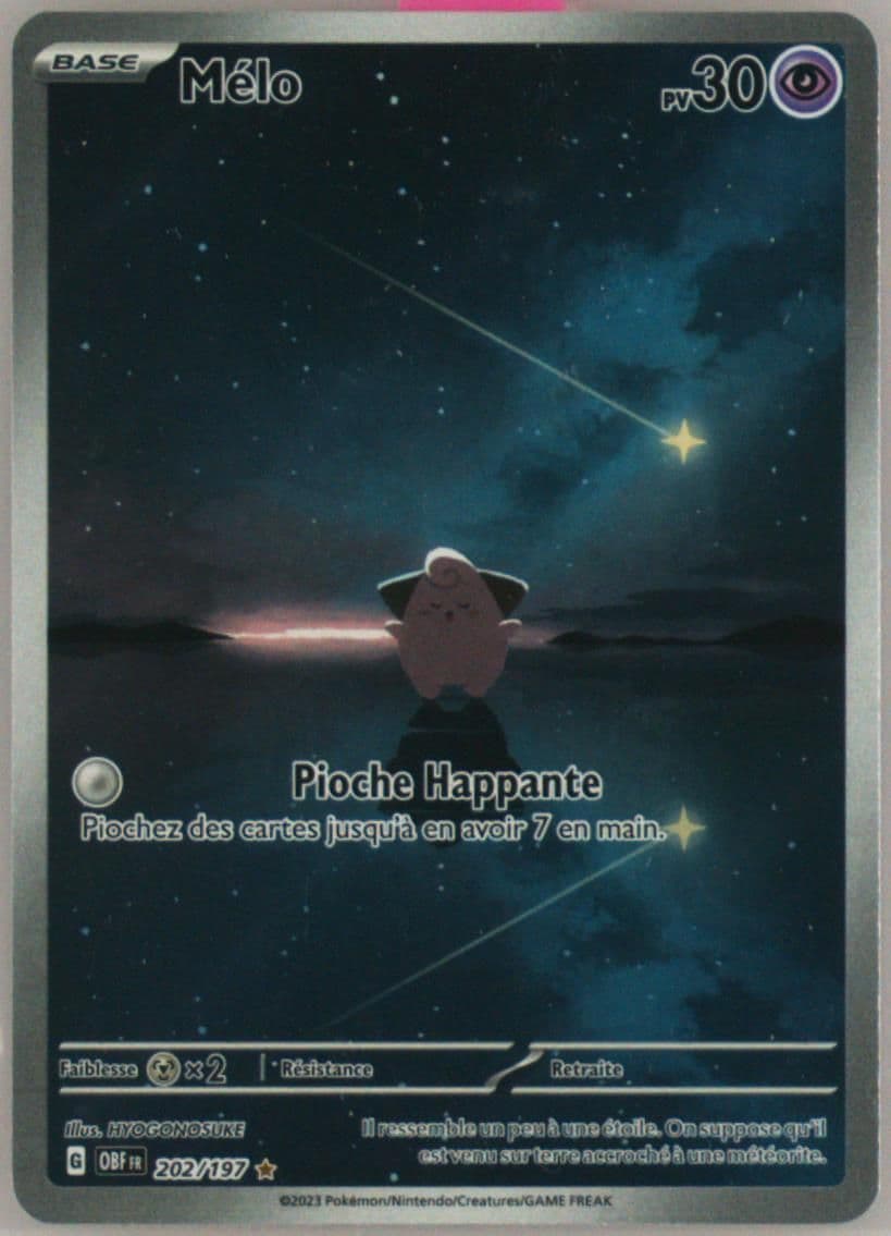 Cleffa Illustration Rare (202) 2023 Pokemon French Obf FR-Obsidian Flames