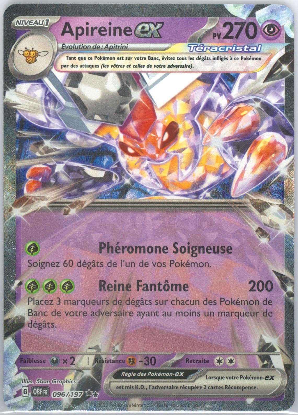 Vespiquen EX (096) 2023 Pokemon French Obf FR-Obsidian Flames