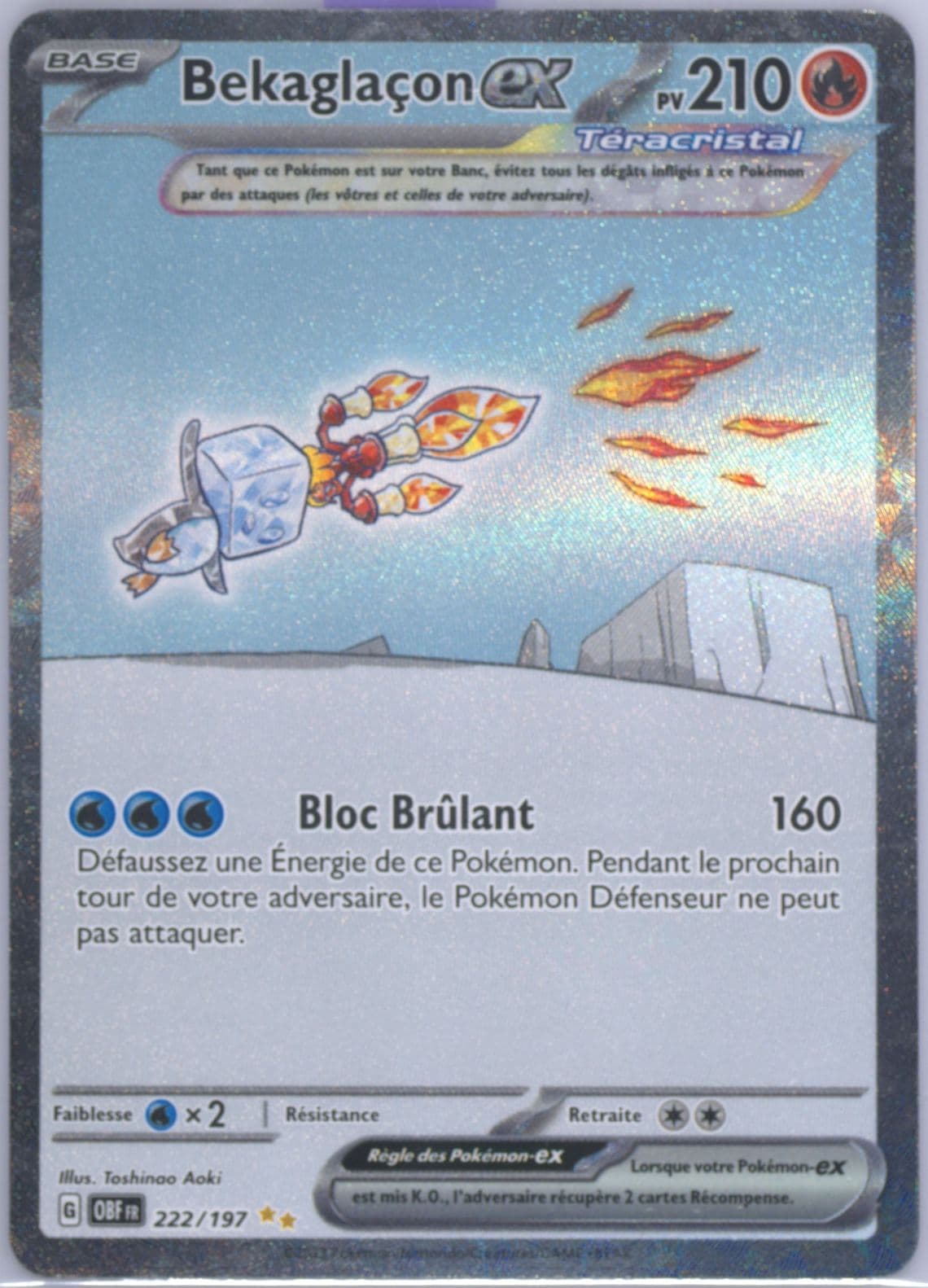 Eiscue EX Special Illustration Rare (222) 2023 Pokemon French Obf FR-Obsidian Flames