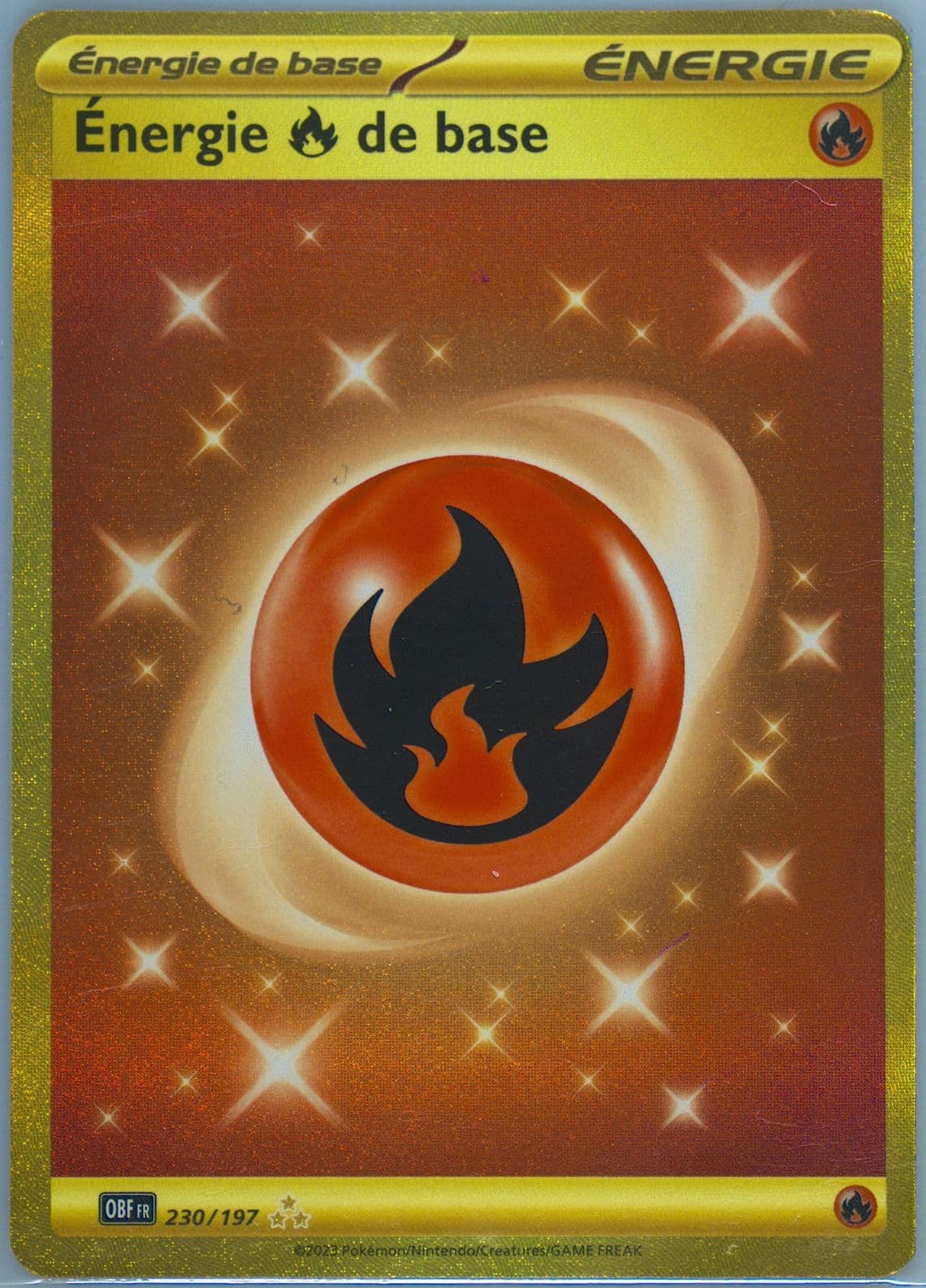 Basic Fire Energy Hyper Rare (230) 2023 Pokemon French Obf FR-Obsidian Flames