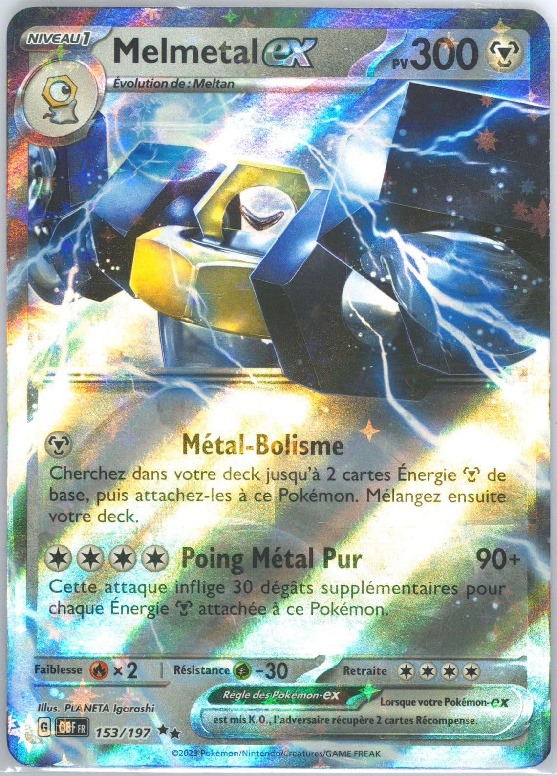 Melmetal EX (153) 2023 Pokemon French Obf FR-Obsidian Flames