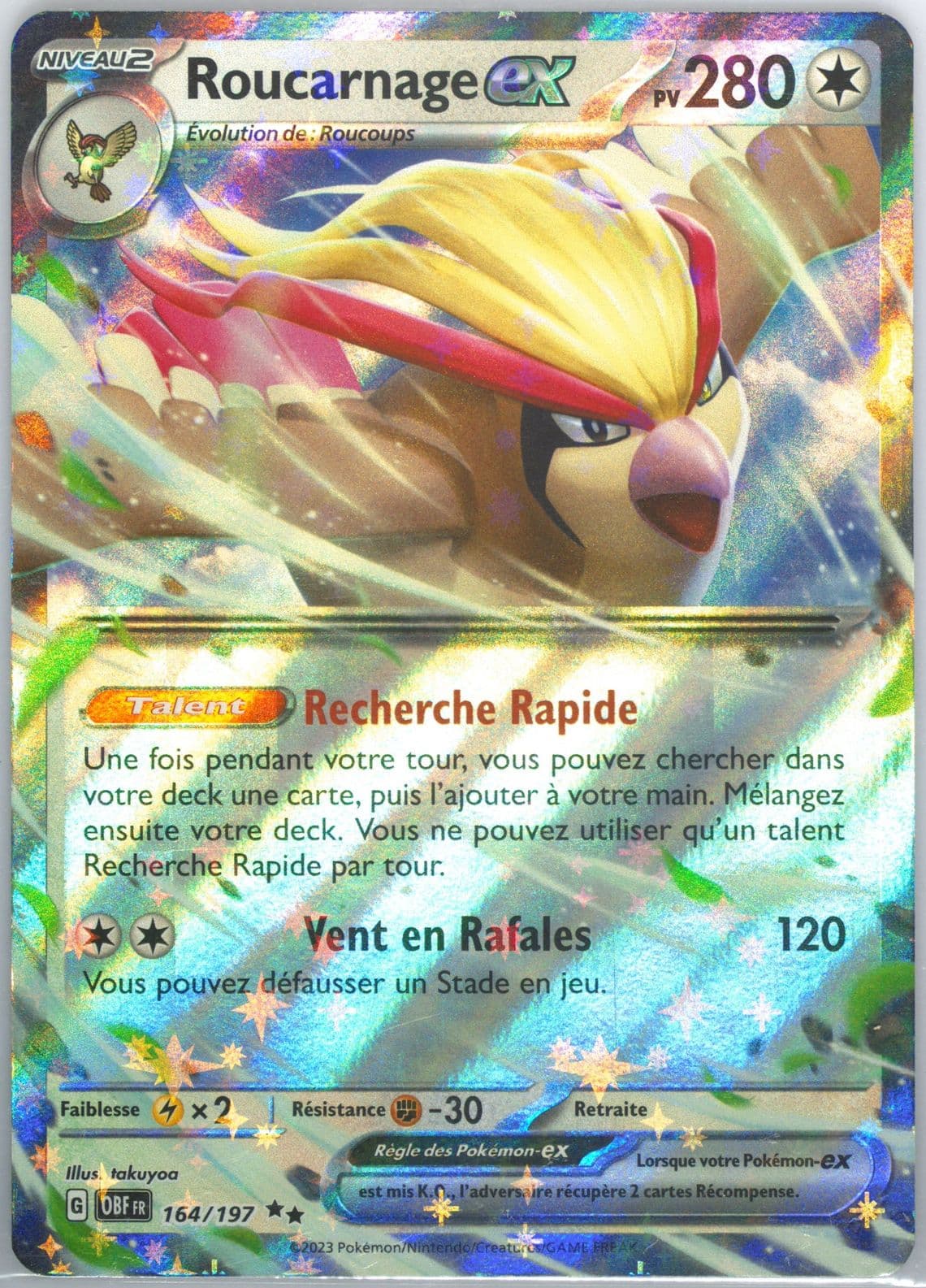 Pidgeot EX (164) 2023 Pokemon French Obf FR-Obsidian Flames