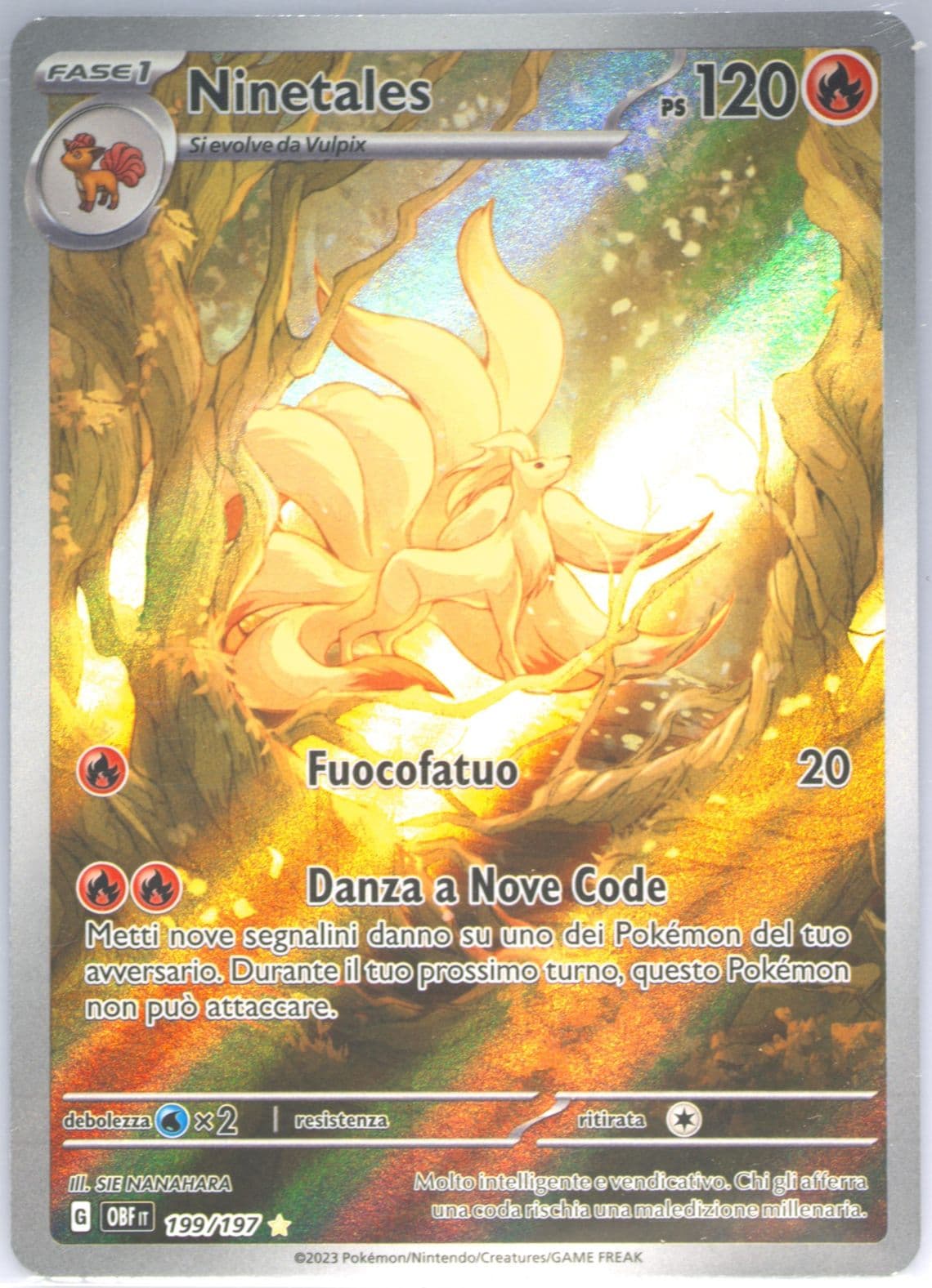 Ninetales Illustration Rare (199) 2023 Pokemon Italian Obf It-Obsidian Flames