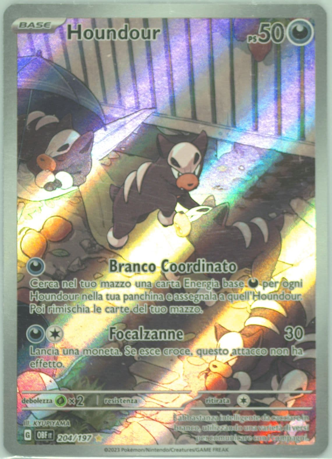 Houndour Illustration Rare (204) 2023 Pokemon Italian Obf It-Obsidian Flames