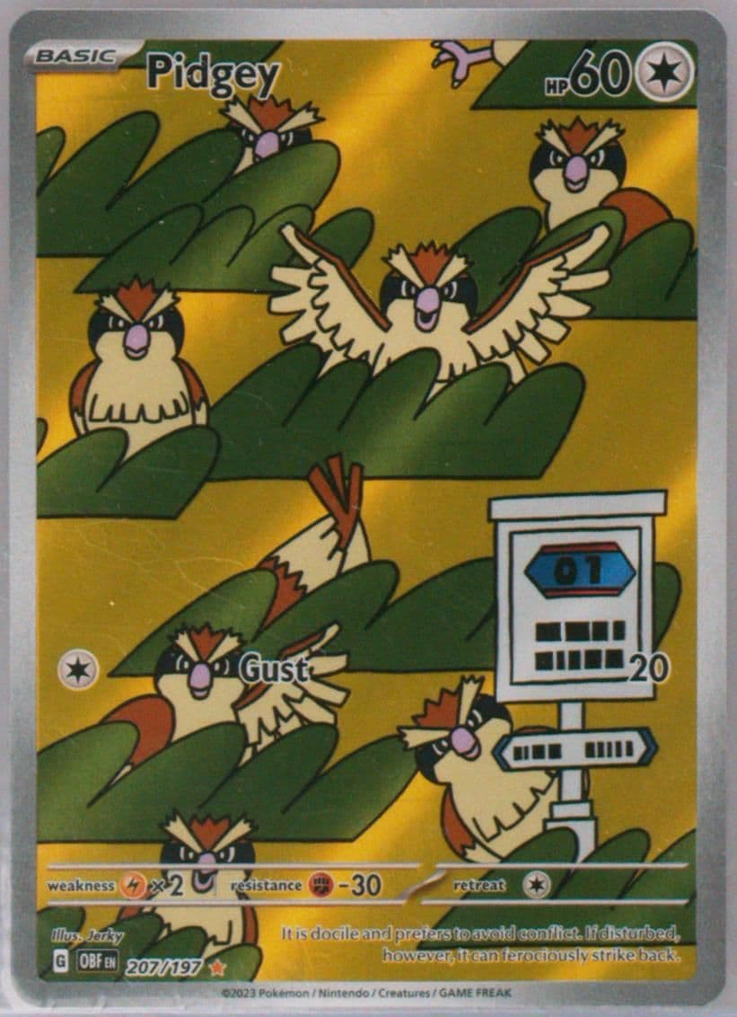 Pidgey Illustration Rare (207) 2023 Pokemon Italian Obf It-Obsidian Flames