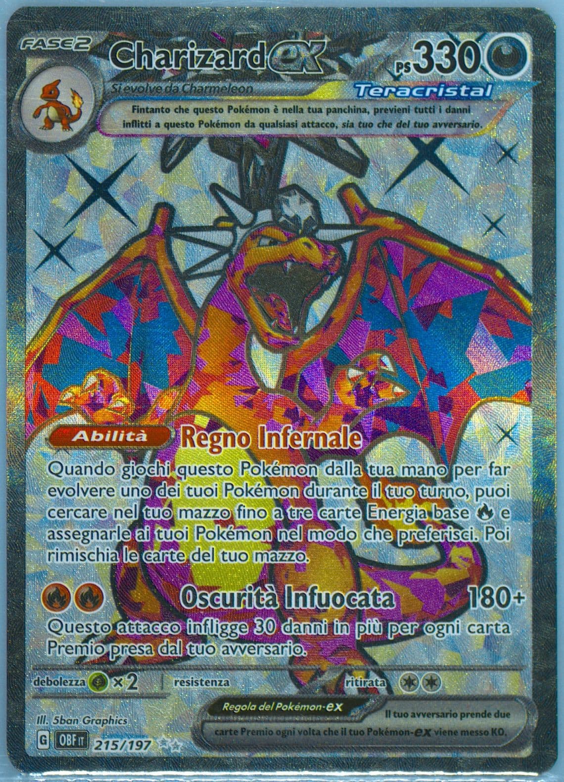 Charizard EX Ultra Rare (215) 2023 Pokemon Italian Obf It-Obsidian Flames