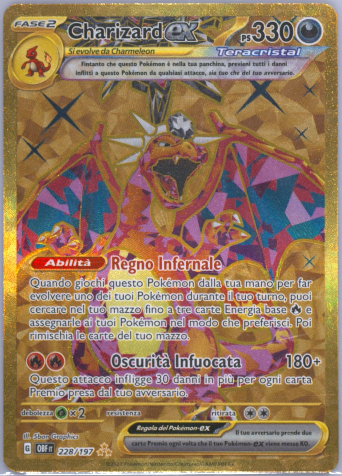 Charizard EX Hyper Rare (228) 2023 Pokemon Italian Obf It-Obsidian Flames