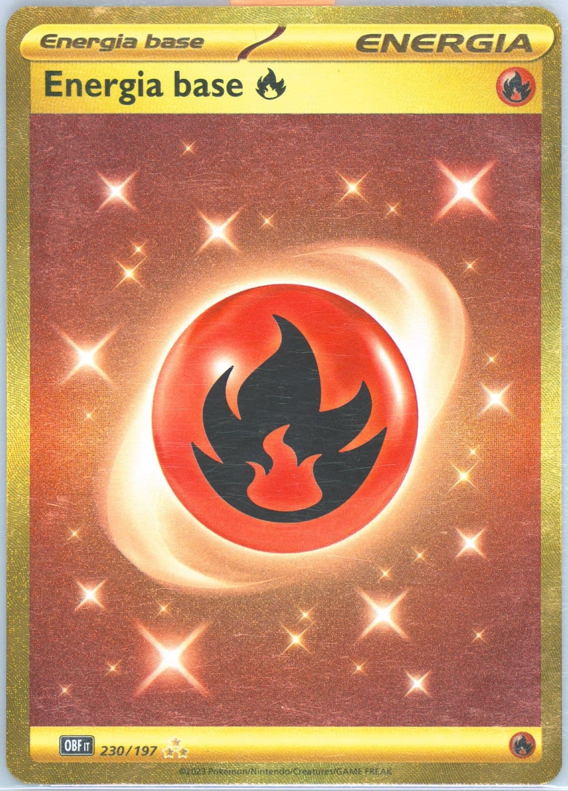 Basic Fire Energy Hyper Rare (230) 2023 Pokemon Italian Obf It-Obsidian Flames