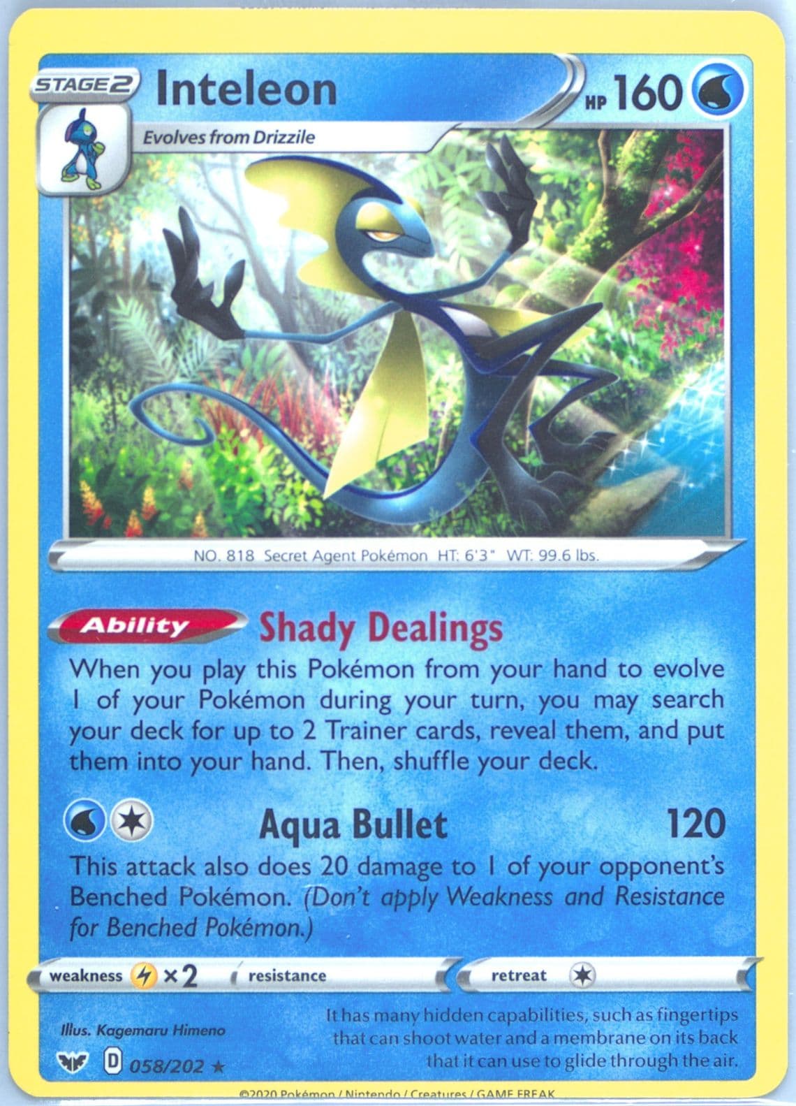 Inteleon Sword & Shield Build & Battle Box (058) 2020 Pokemon Sword & Shield