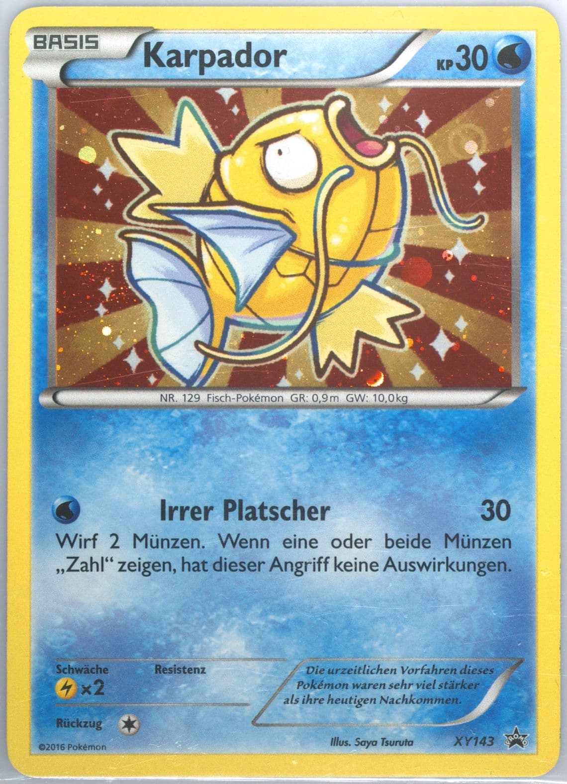 Karpador-Holo Shiny Mega Gyarados Box-German (XY143) 2016 Pokemon XY Black Star Promo