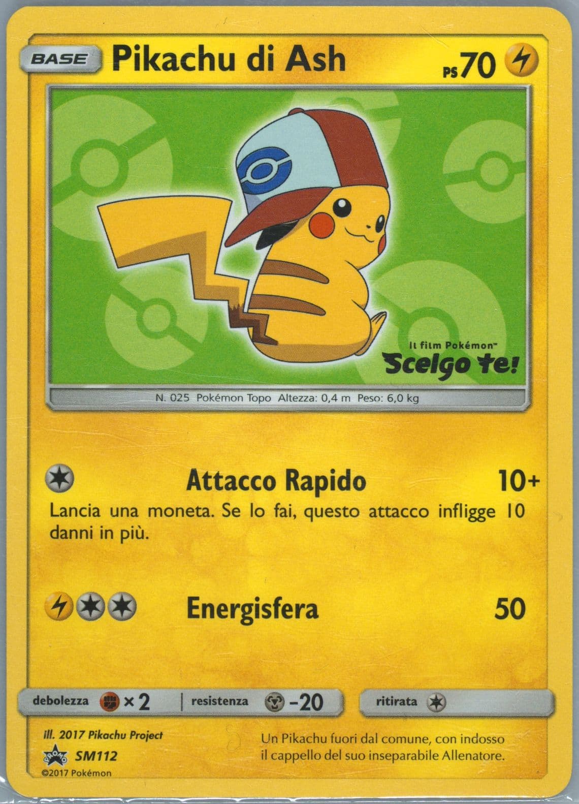 Pikachu DI Ash I Choose You!-Italian (SM112) 2017 Pokemon SM Black Star Promo