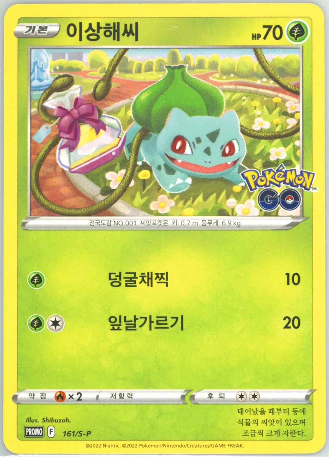 Bulbasaur Pokemon Go Promo Card Gift Campaign (161) 2022 Pokemon Korean S Promo