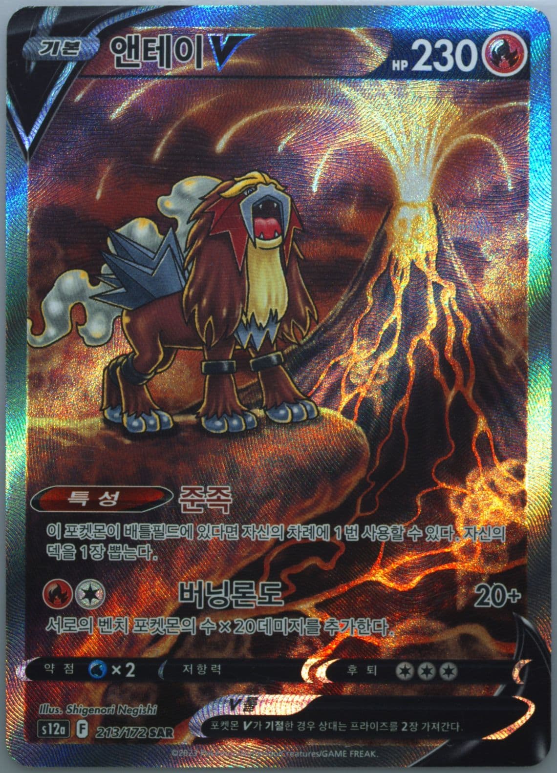 Full Art/Entei V (213) 2023 Pokemon Korean Sword & Shield Vstar Universe