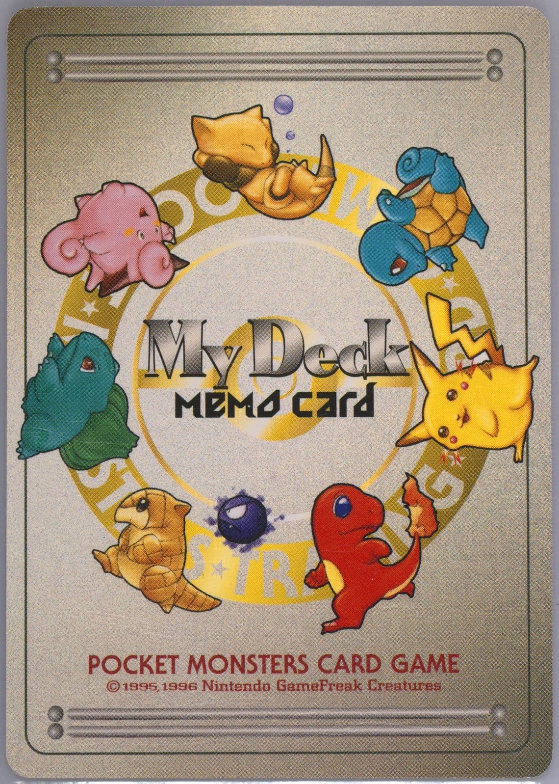 My Deck Memo Card Carrying Case 1996 Pokemon Japanese Promo