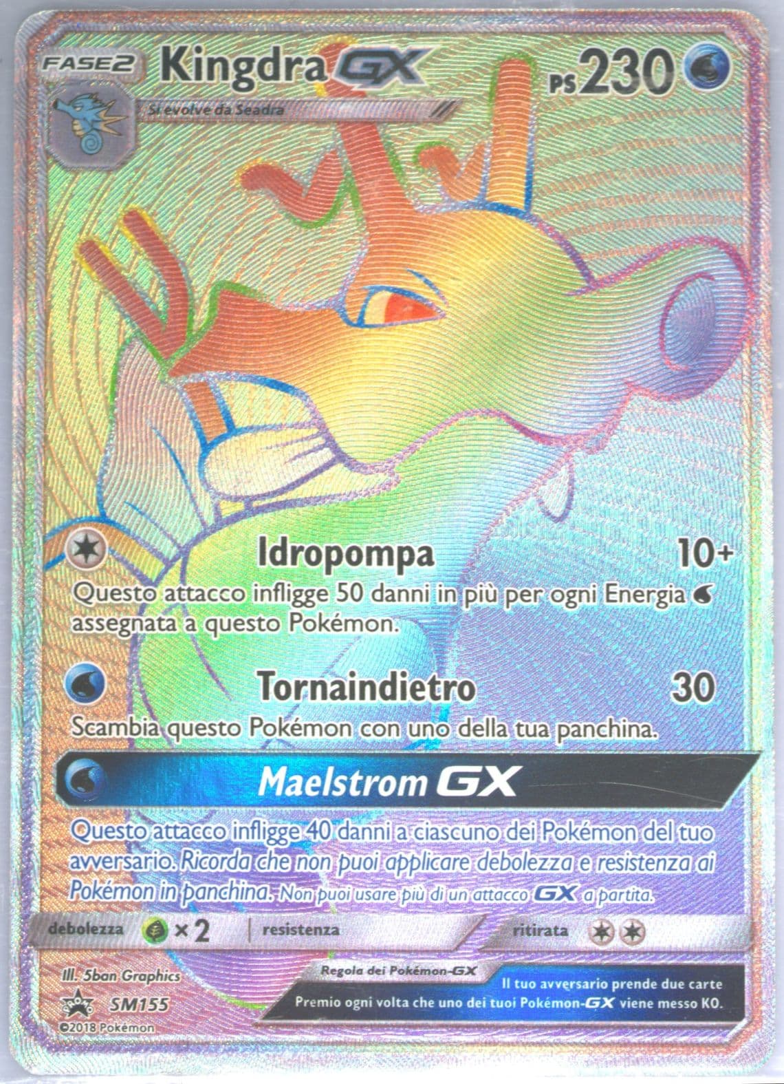 Full Art/Kingdra GX Dragon Majesty Super-Premium Collection-Italian (SM155) 2018 Pokemon SM Black Star Promo