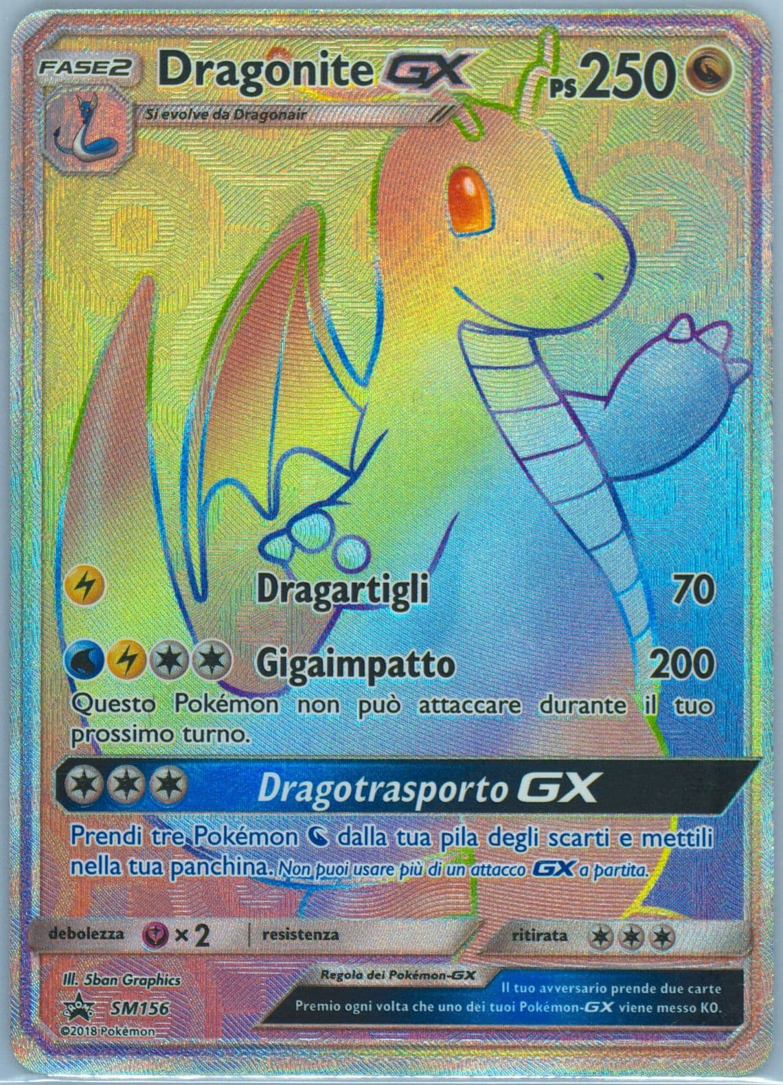 Full Art/Dragonite GX Dragon Majesty Super-Premium Collection-Italian (SM156) 2018 Pokemon SM Black Star Promo