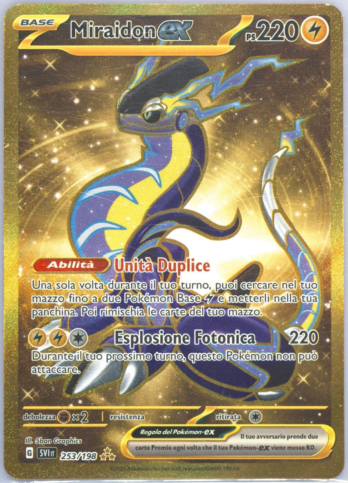 Miraidon EX Hyper Rare (253) 2023 Pokemon Italian Svi It-Scarlet & Violet
