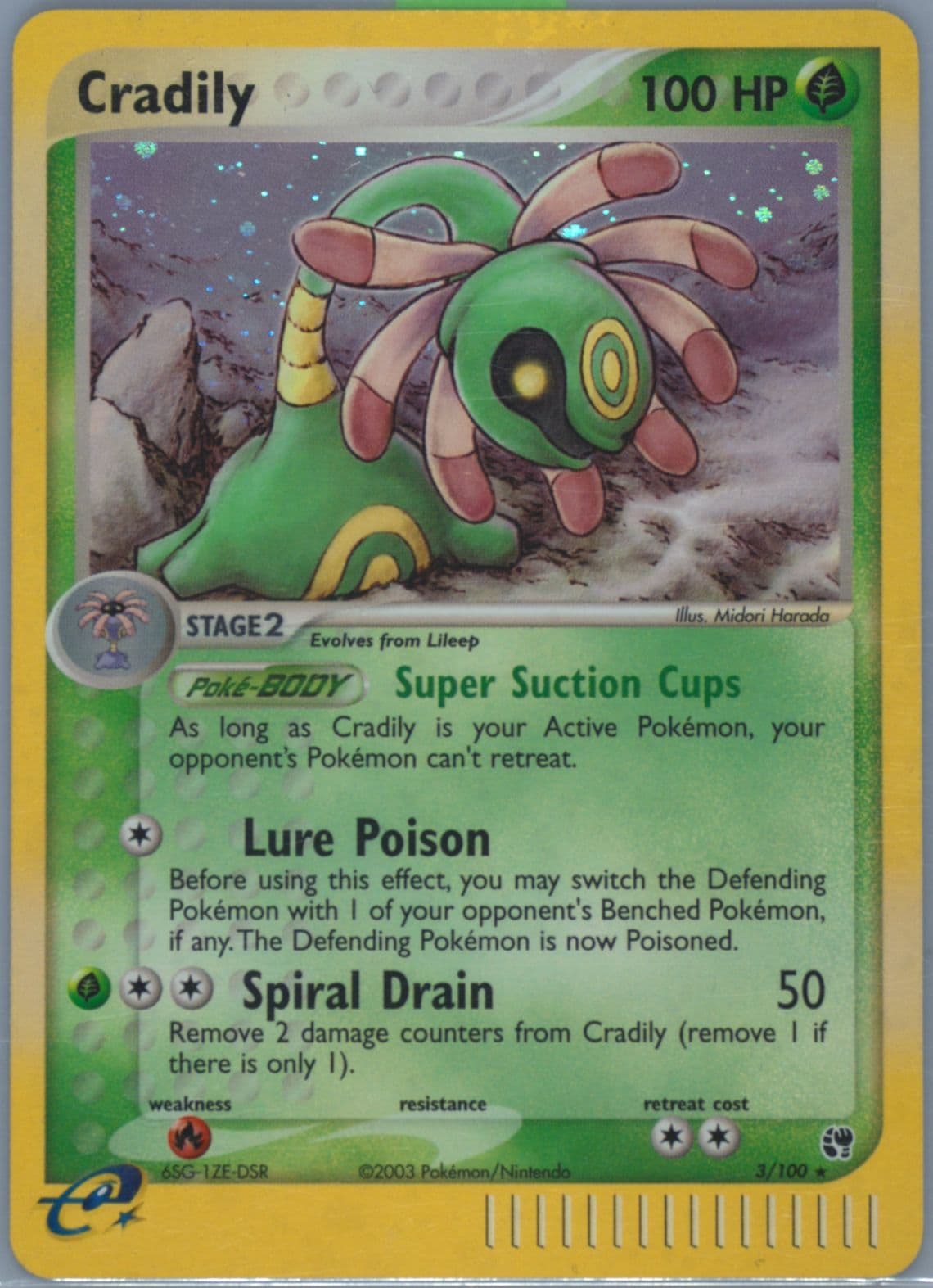 Cradily-Holo (3) 2003 Pokemon EX Sandstorm