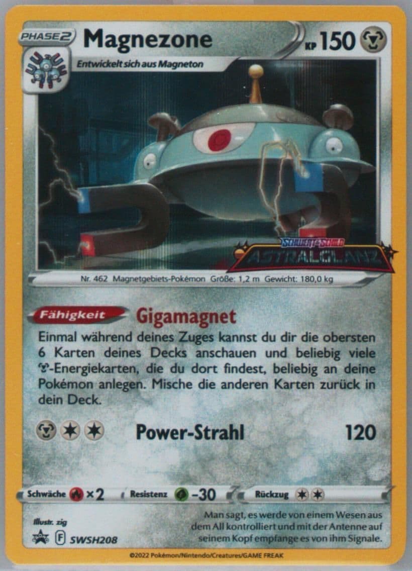 Magnezone-Holo Prerelease-German (208) 2022 Pokemon Swsh Black Star Promo