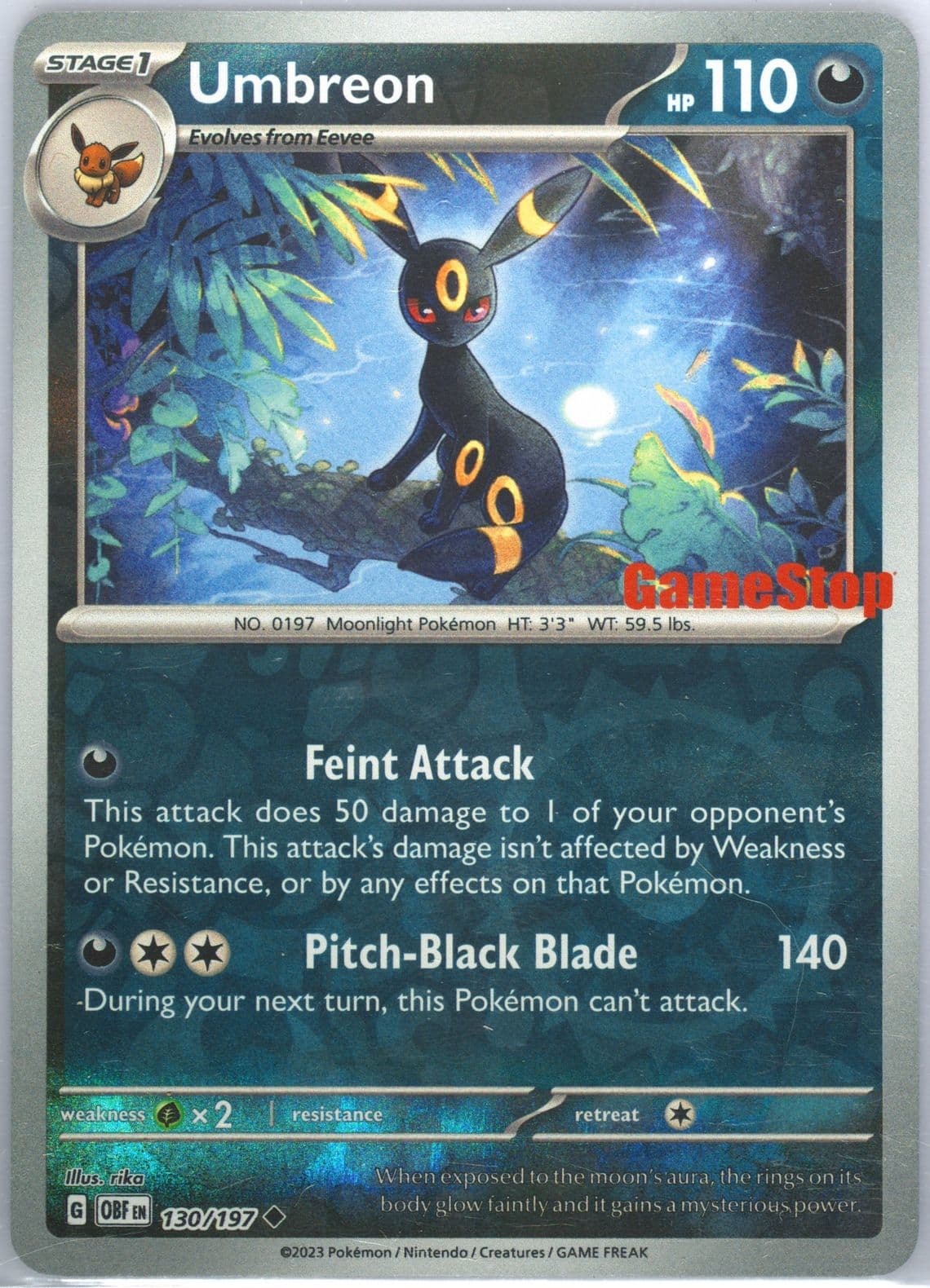 Umbreon Gamestop Exclusive (130) 2023 Pokemon Obf EN-Obsidian Flames