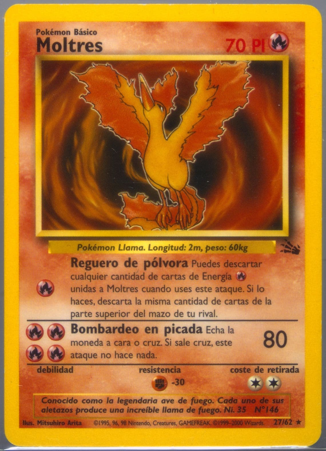 Moltres (27) 2000 Pokemon Spanish Fossil
