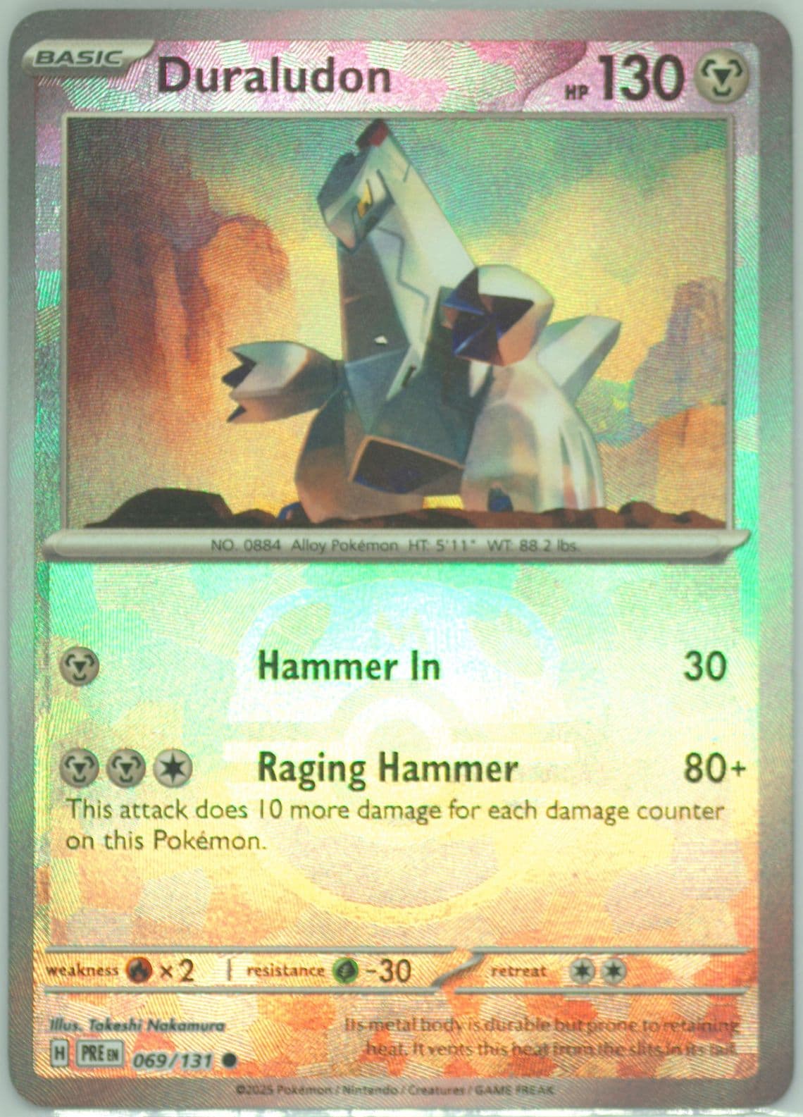 Duraludon Master Ball Reverse Holo (069) 2025 Pokemon Pre EN-Prismatic Evolutions