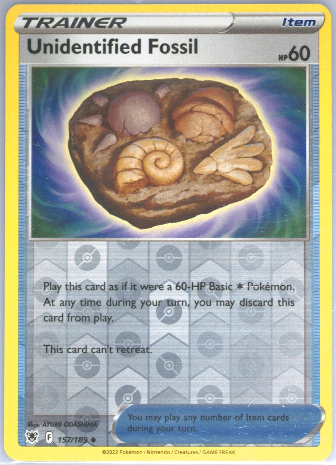 Unidentified Fossil-Reverse Foil (157) 2022 Pokemon Sword & Shield Astral Radiance