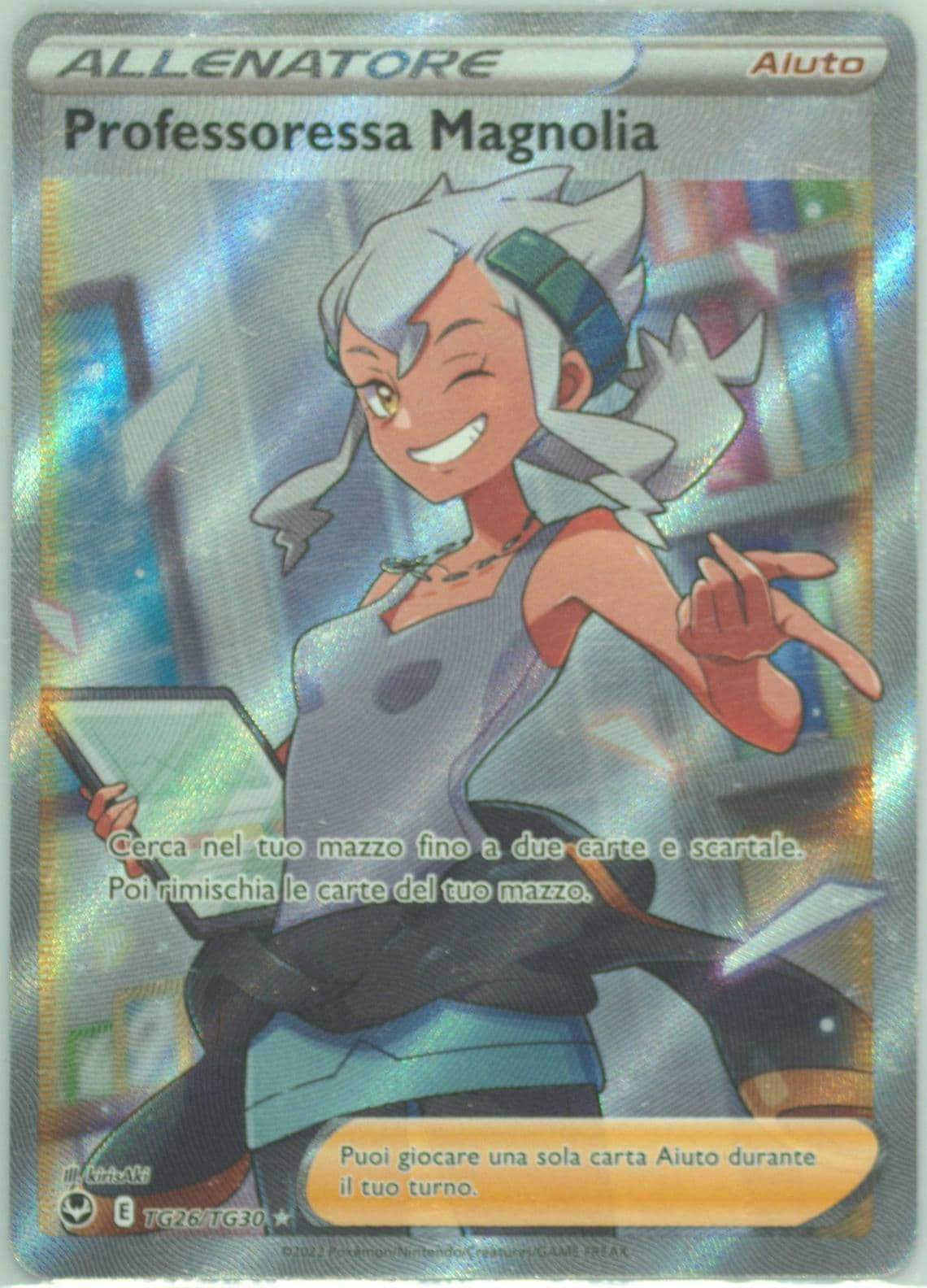 Full Art/Professoressa Magnolia Italian (TG26) 2022 Pokemon Sword & Shield Silver Tempest