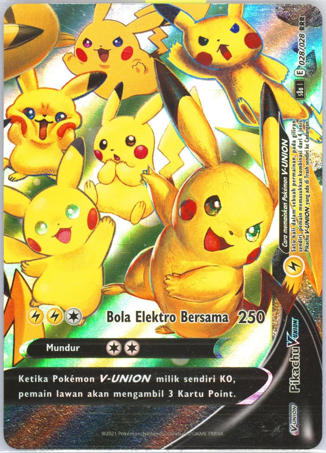 Pikachu V-Union (028) 2021 Pokemon Indonesian 25th Anniversary Collection