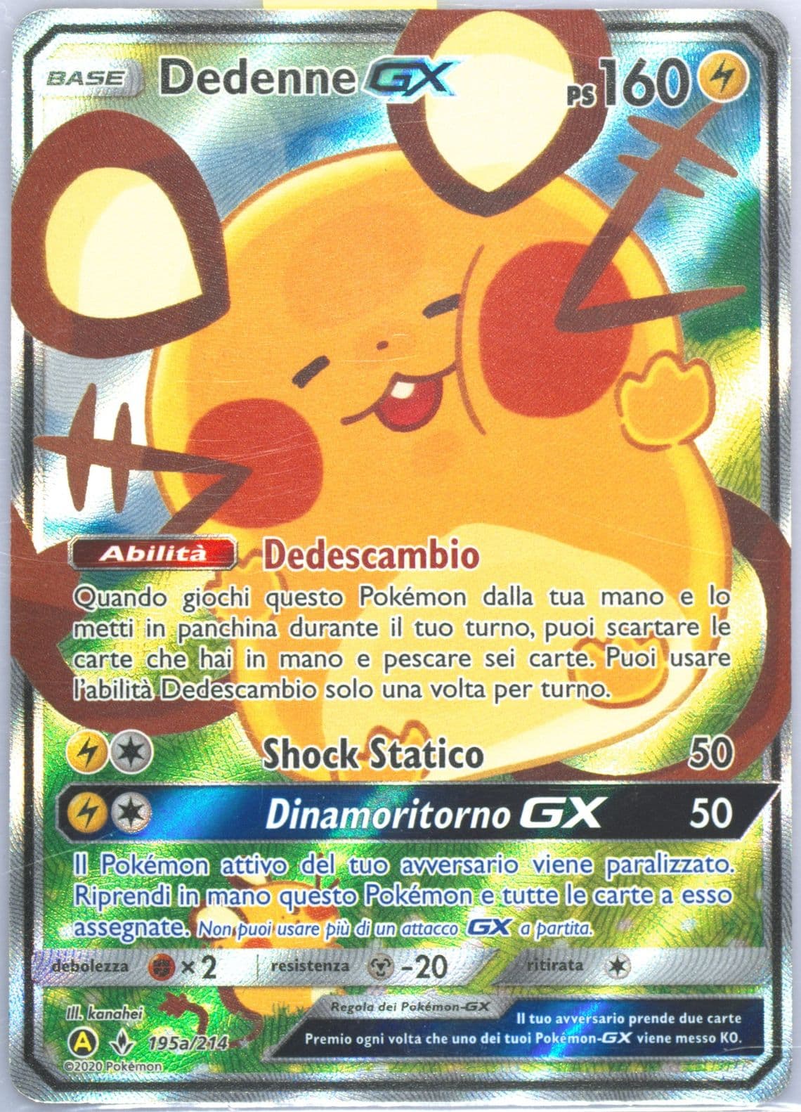Full Art/Dedenne GX 2020 Yellow A Alternate Art Trainer's Toolkit-Italian (195a) 2019 Pokemon Sun & Moon Unbroken Bonds