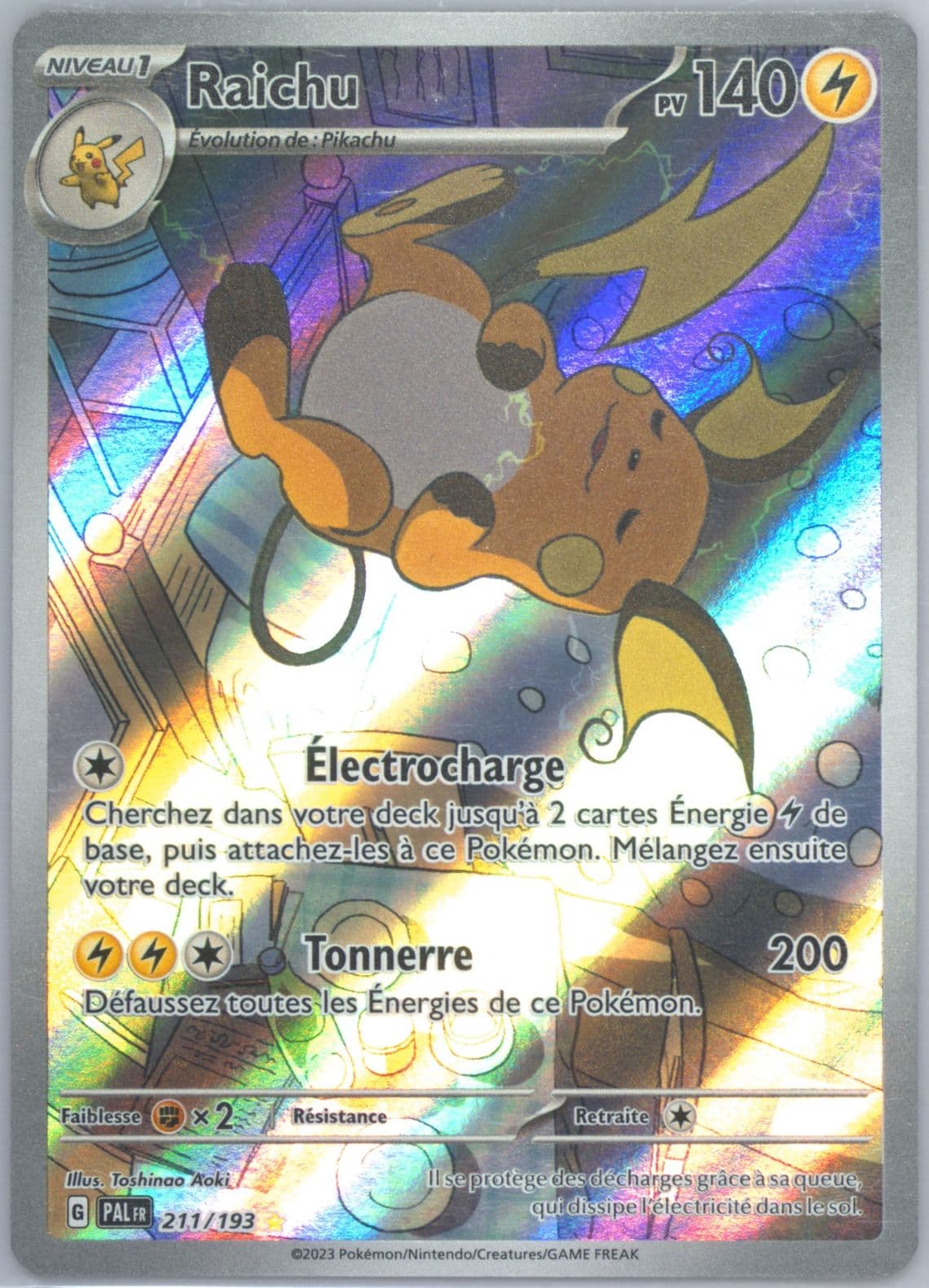 Raichu Illustration Rare (211) 2023 Pokemon French Pal FR-Paldea Evolved