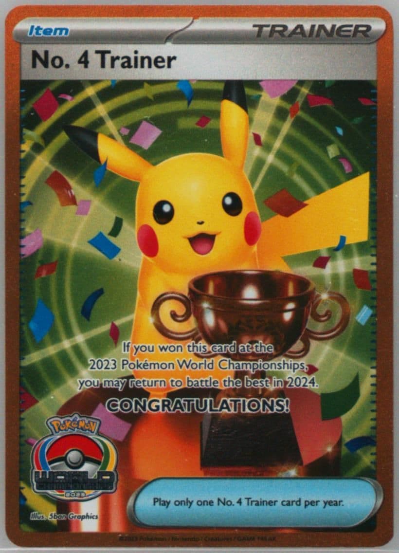 No. 4 Trainer 2023 Pokemon World Championships Promo