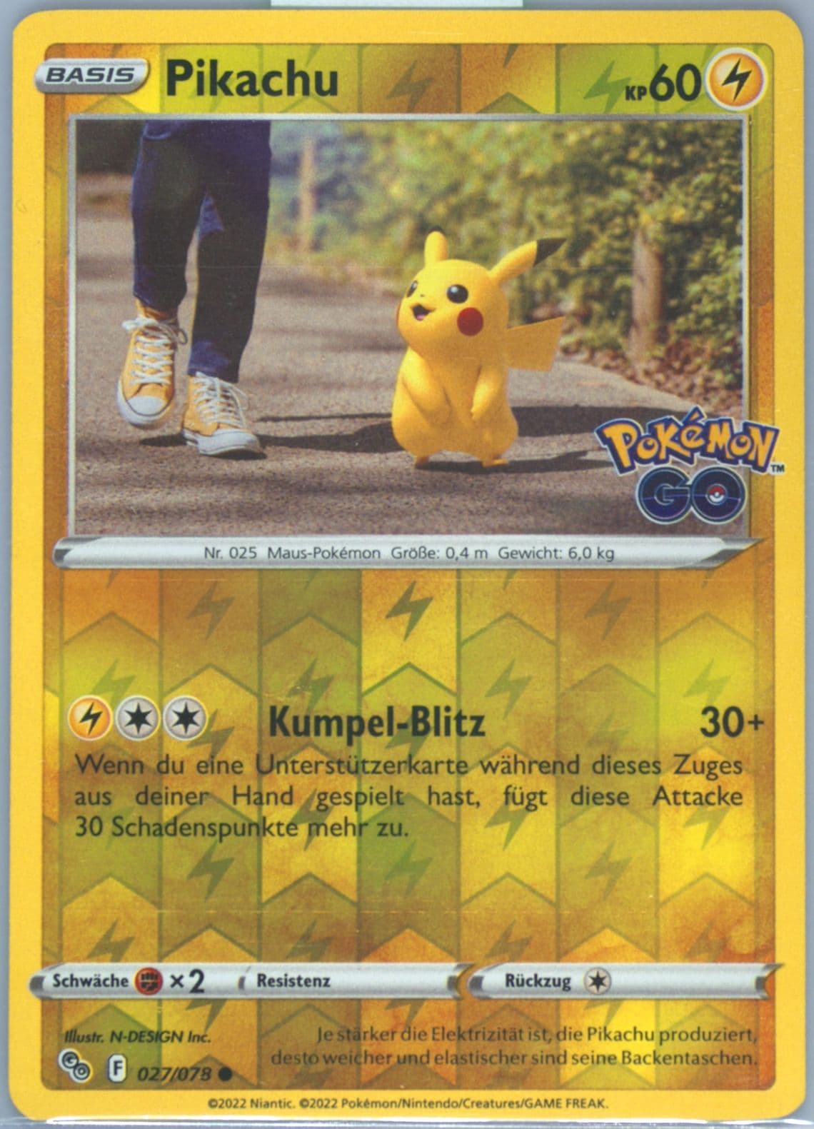 Pikachu-Reverse Foil German (027) 2022 Pokemon Go
