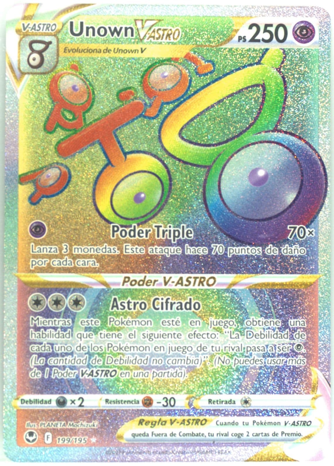 Full Art/Unown Vastro Spanish-Secret (199) 2022 Pokemon Sword & Shield Silver Tempest