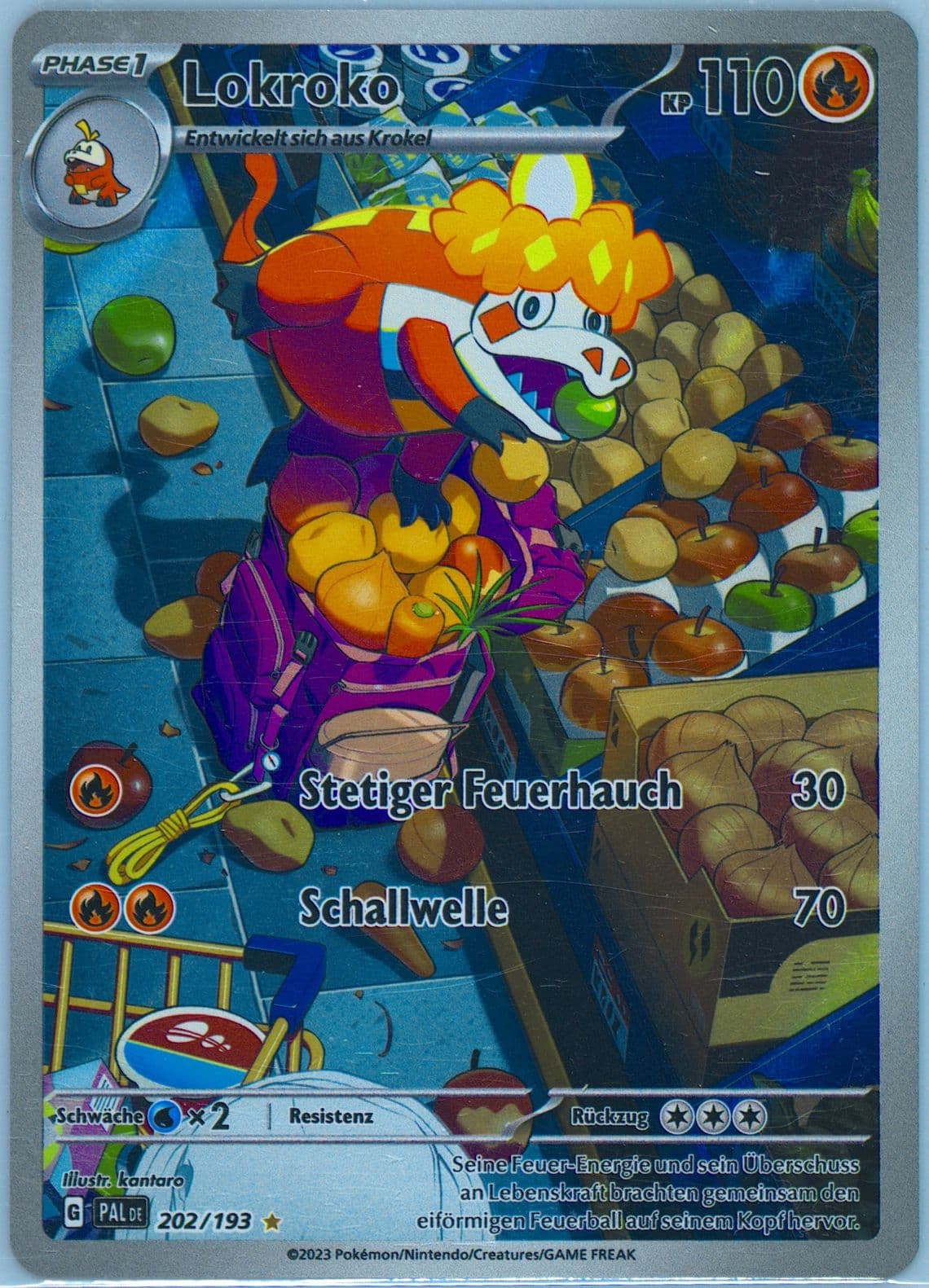 Crocalor Illustration Rare (202) 2023 Pokemon German Pal de-Paldea Evolved