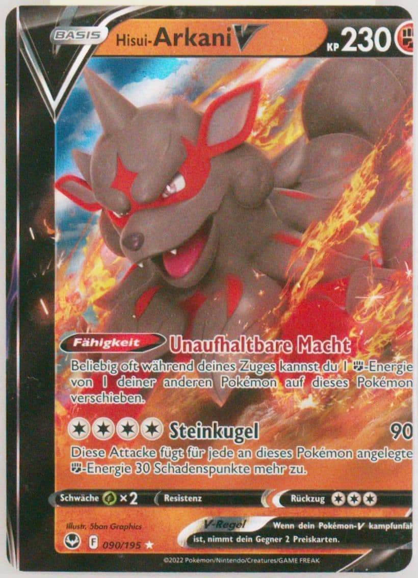 Hisui-Arkani V German (090) 2022 Pokemon Sword & Shield Silver Tempest