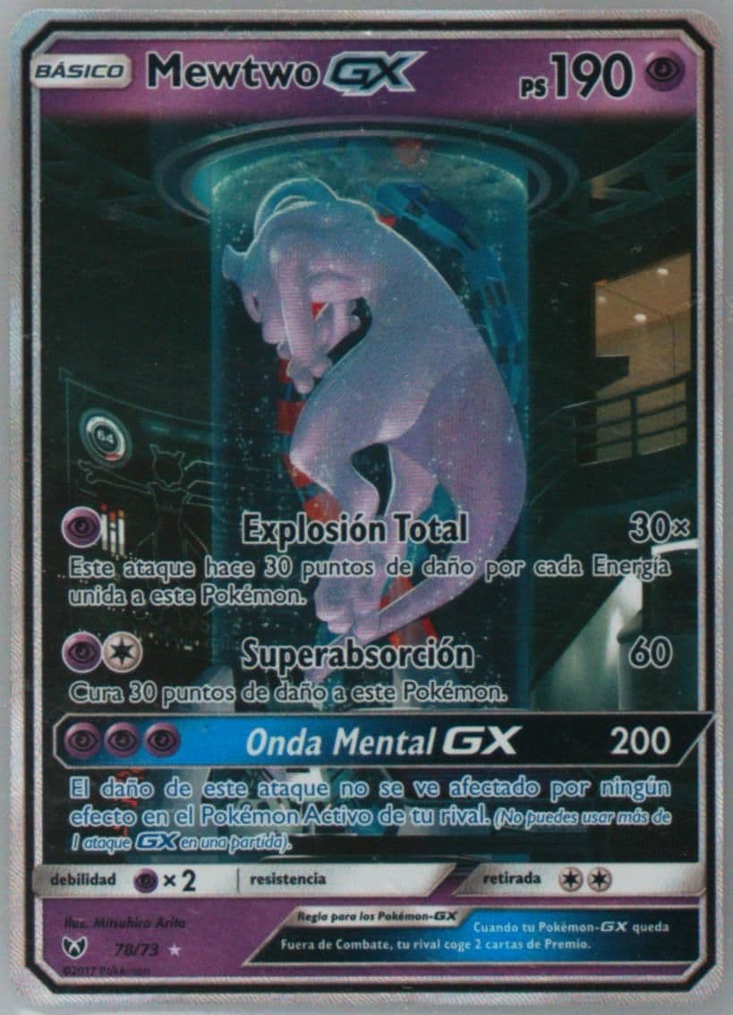 Mewtwo GX Secret-Spanish (78) 2017 Pokemon Sun & Moon Shining Legends
