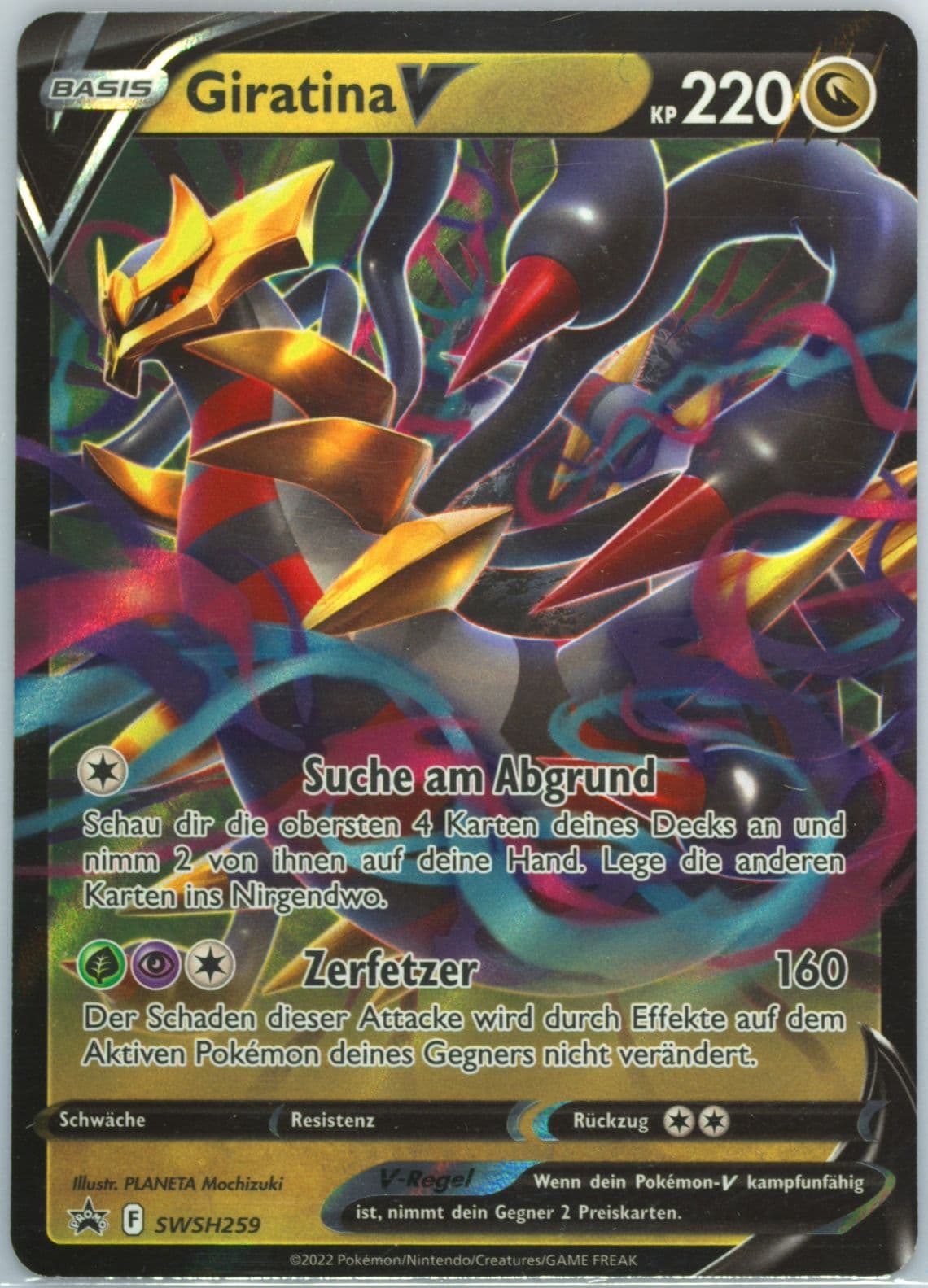 Giratina V Hidden Potential Tins-German (259) 2022 Pokemon Swsh Black Star Promo