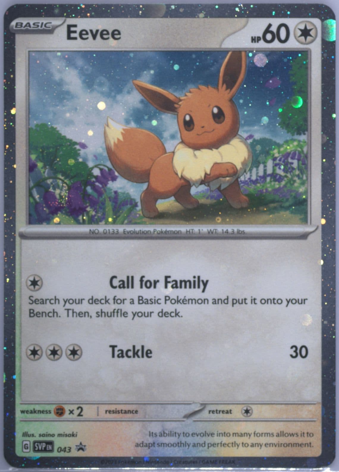 Eevee Obsidian Flames Three Pack Blister (043) 2023 Pokemon Svp EN-SV Black Star Promo