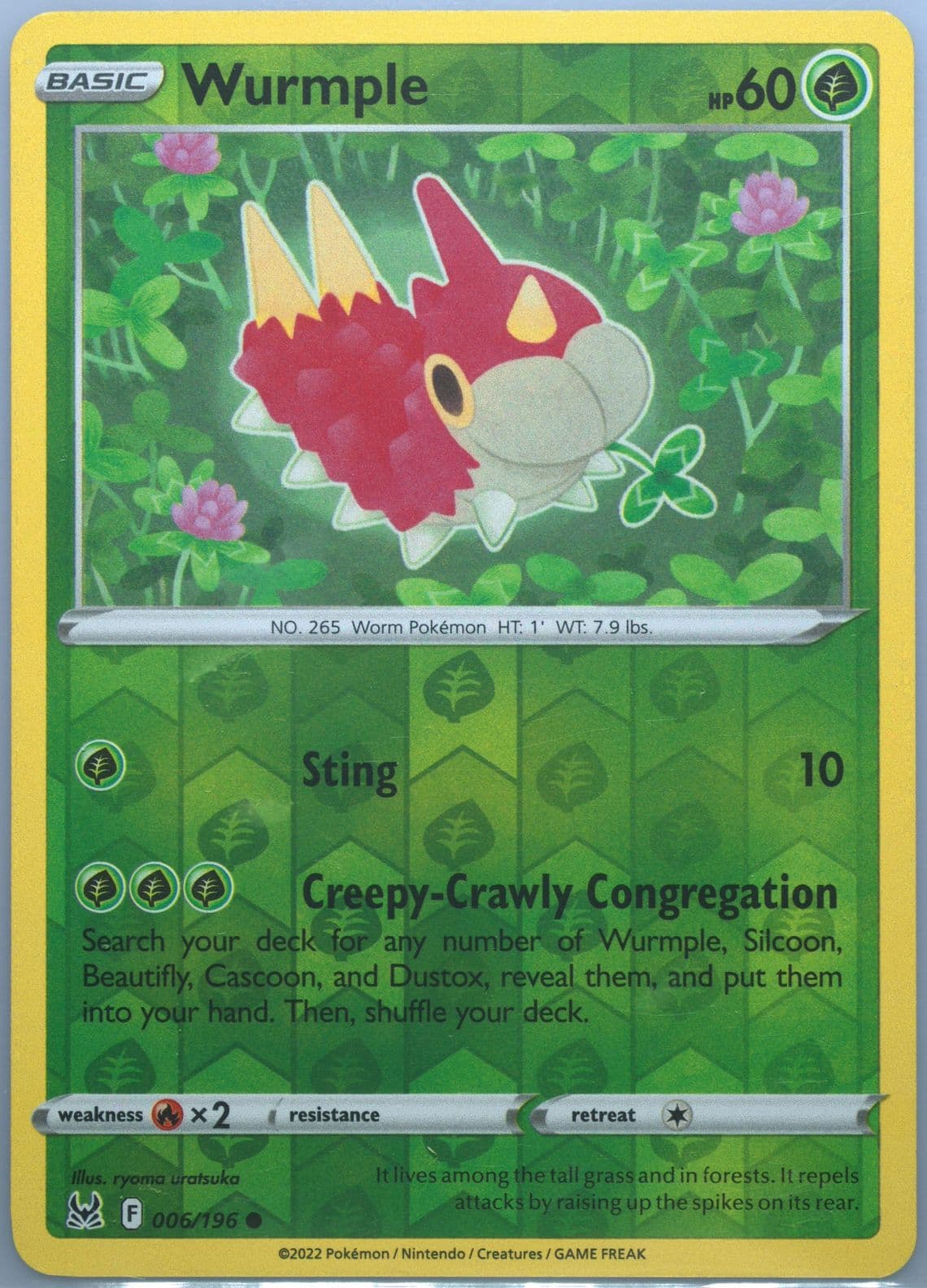 Wurmple-Reverse Foil (006) 2022 Pokemon Sword & Shield Lost Origin