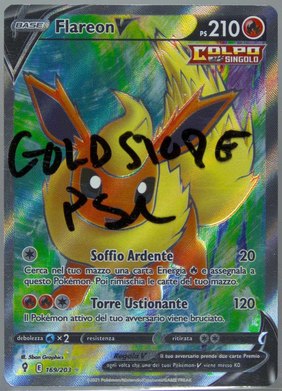 Full Art/Flareon V Italian (169) 2021 Pokemon Sword & Shield Evolving Skies