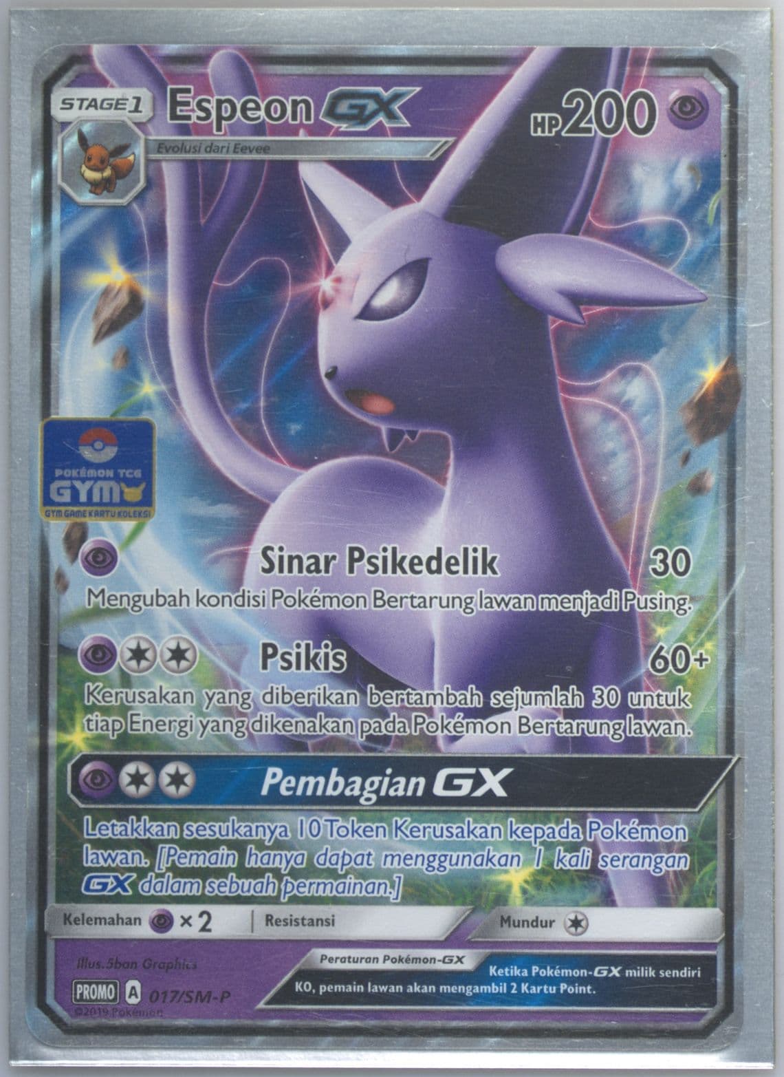 Espeon GX Event Prize (017) 2019 Pokemon Indonesian SM Promo